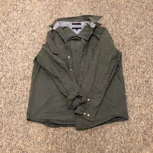 Tommy Hilfiger checkered button down shirt.